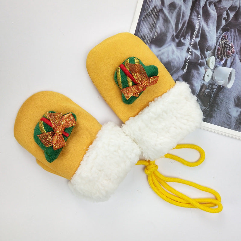 Plush Thickened Christmas Mittens – Unisex Winter Gloves (One Size)