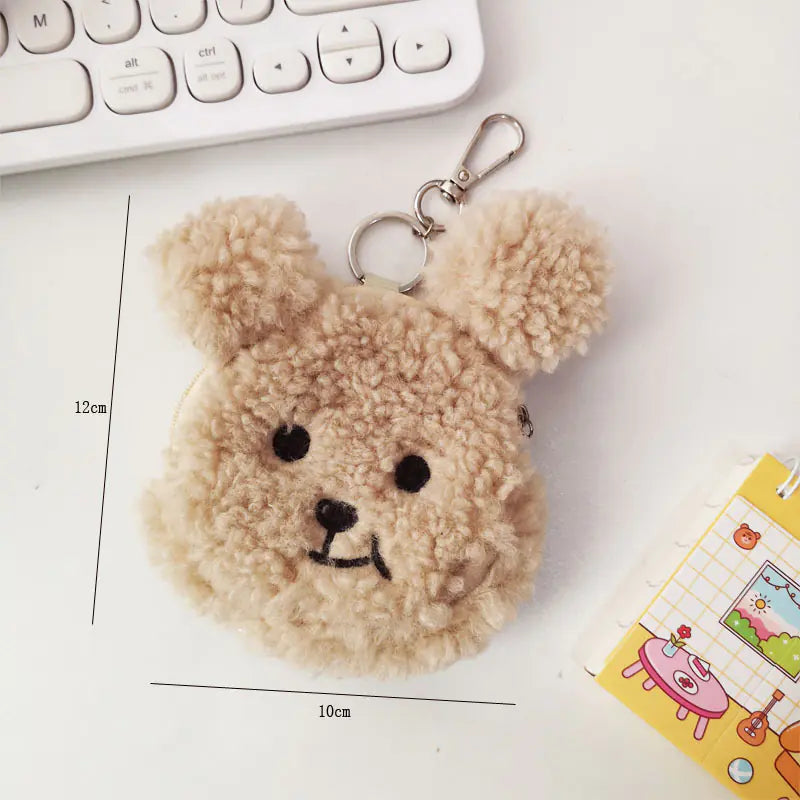 Plush Bear Coin Purse with Keychain Pendant