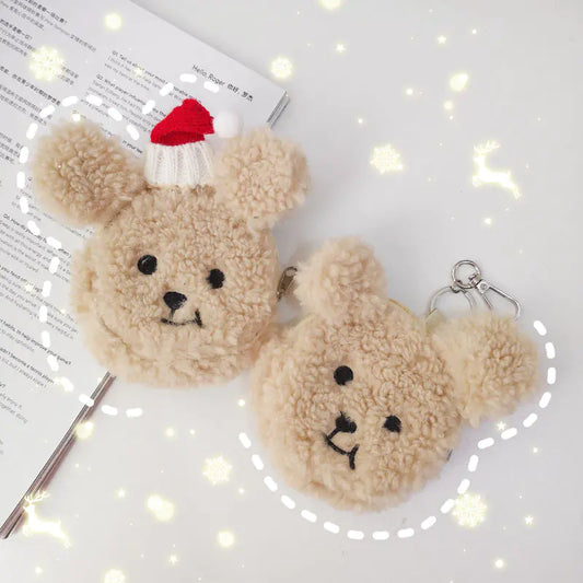 Plush Bear Coin Purse with Keychain Pendant