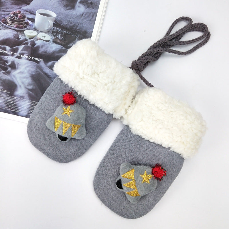 Plush Thickened Christmas Mittens – Unisex Winter Gloves (One Size)