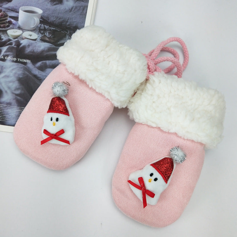 Plush Thickened Christmas Mittens – Unisex Winter Gloves (One Size)