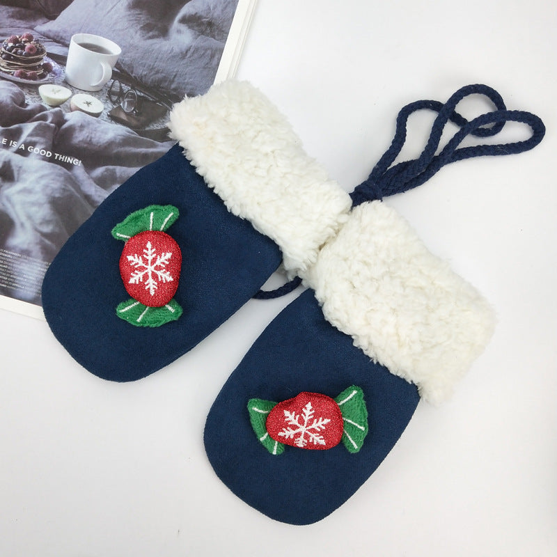 Plush Thickened Christmas Mittens – Unisex Winter Gloves (One Size)