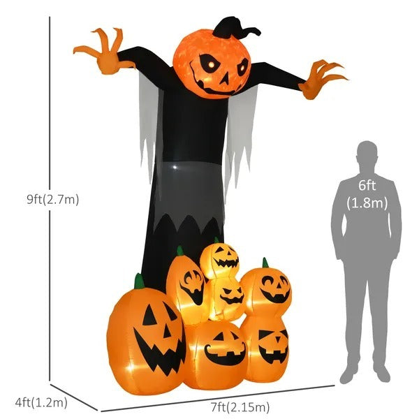 8ft Halloween Inflatable Outdoor Decoration with Built-In LED Lights – Waterproof & Easy Setup