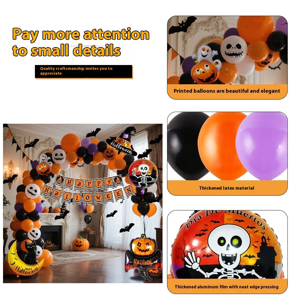 Halloween Balloon Set – Black, Orange & Purple Pumpkin Party Décor