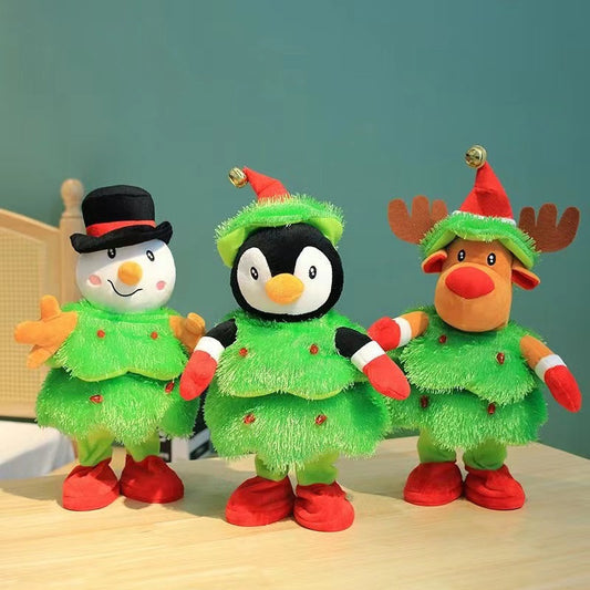Musical Christmas Plush Toy – Deer, Snowman & Penguin Edition
