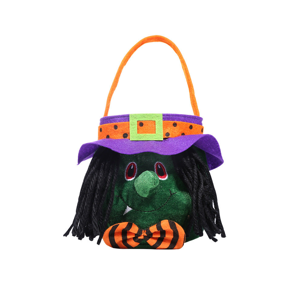 Halloween Cloth Candy Tote Bags – Pumpkin, Witch, Cat & Vampire Styles