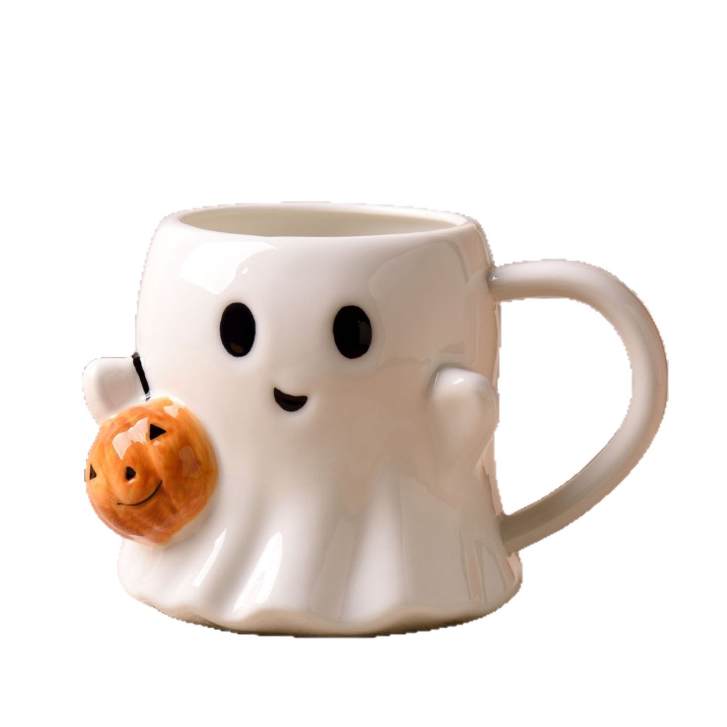 Halloween Pumpkin Ghost Cup – Ceramic Mug (600mL, Large Capacity)