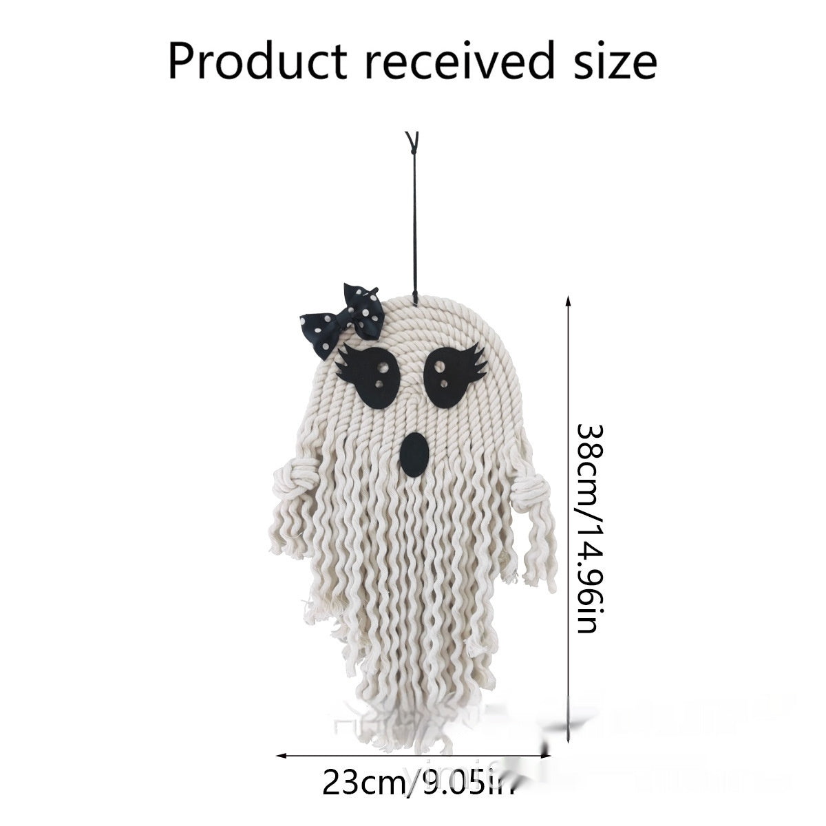 Halloween Ghost Pendant – Cute White Weaving Hanging Decoration