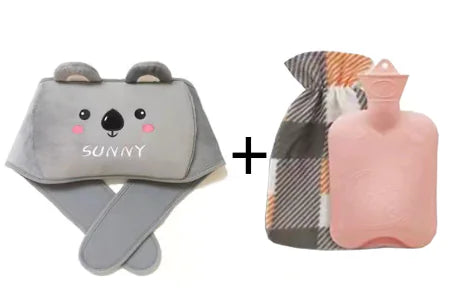 🐶 Plush Belly Warmer Waist Cover with 1000ml Hot Water Bottle