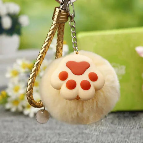 🐾 Cat Paw Plush Keychain – Cute, Soft & Purr-fectly Practical