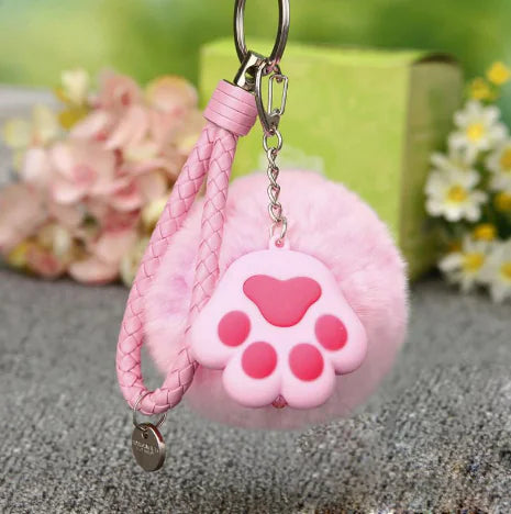 🐾 Cat Paw Plush Keychain – Cute, Soft & Purr-fectly Practical