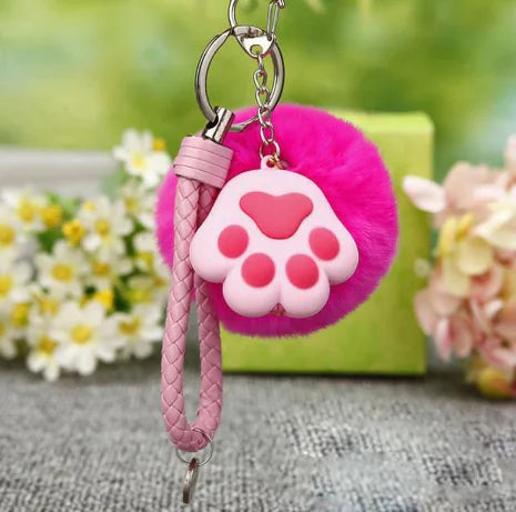 🐾 Cat Paw Plush Keychain – Cute, Soft & Purr-fectly Practical