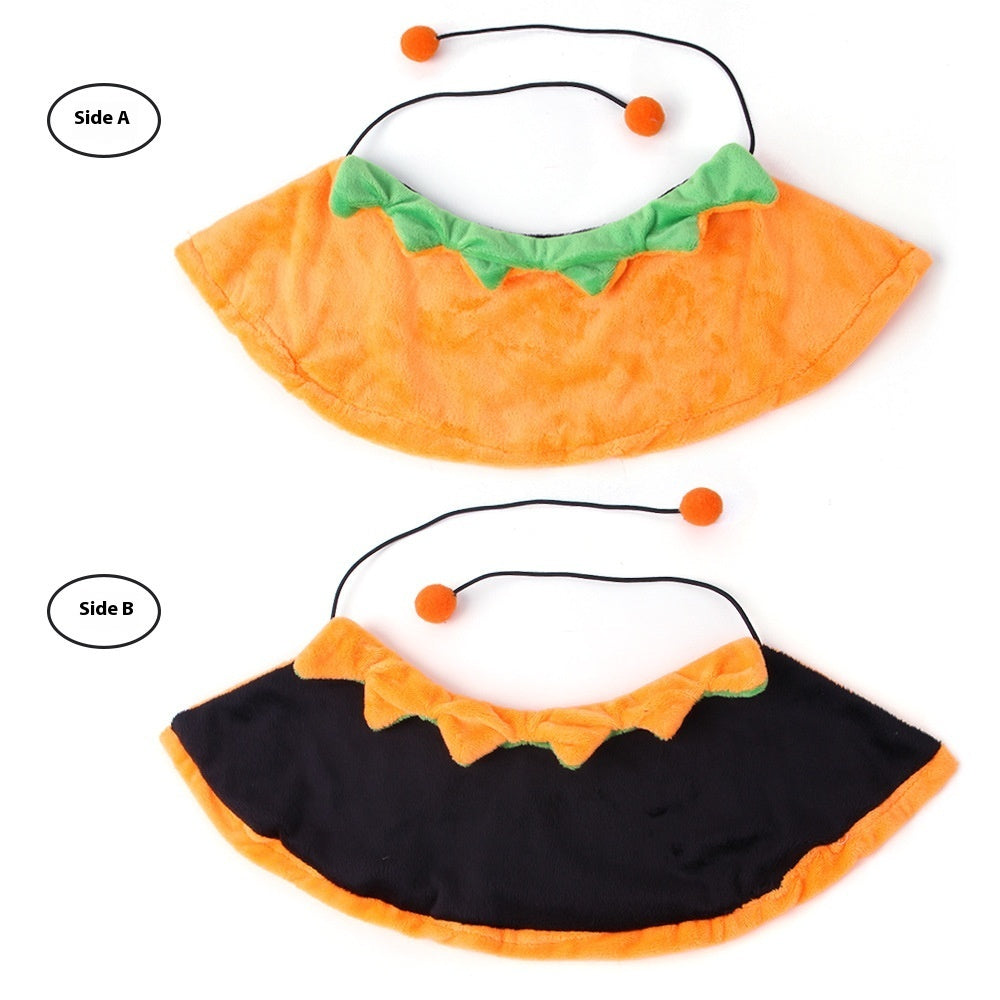 Halloween Pumpkin Pet Cloak & Cape Costume – Cloak or Cloak+Hat (S/M/L)