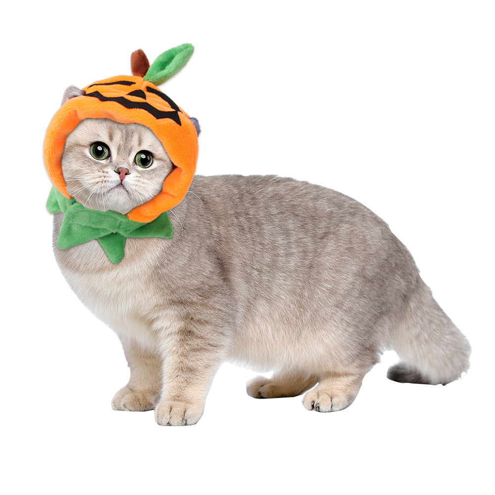 Halloween Pumpkin Pet Cloak & Cape Costume – Cloak or Cloak+Hat (S/M/L)