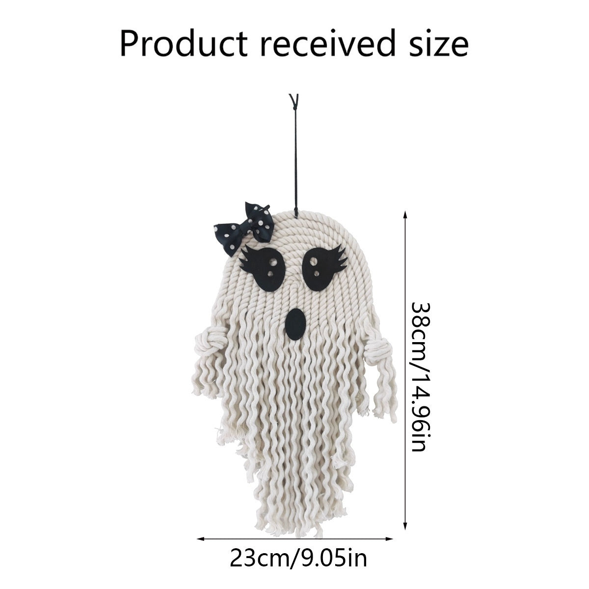 Halloween Ghost Pendant – Cute White Weaving Hanging Decoration