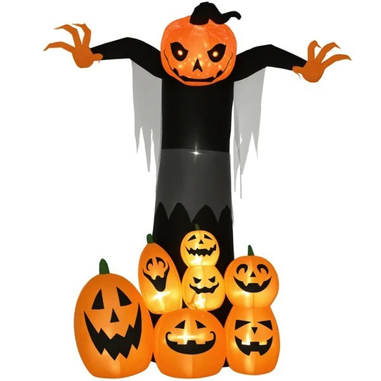 8ft Halloween Inflatable Outdoor Decoration with Built-In LED Lights – Waterproof & Easy Setup