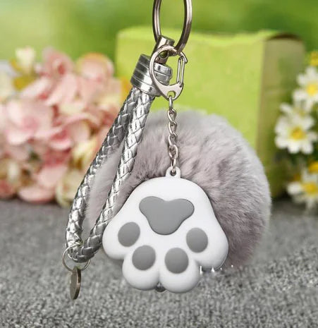 🐾 Cat Paw Plush Keychain – Cute, Soft & Purr-fectly Practical